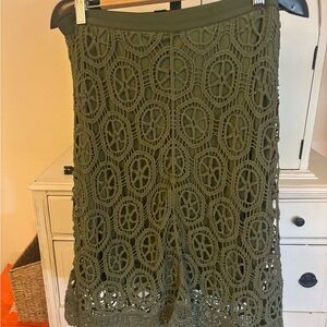 JohnPaulRichard Olive Crochet Women Shorts